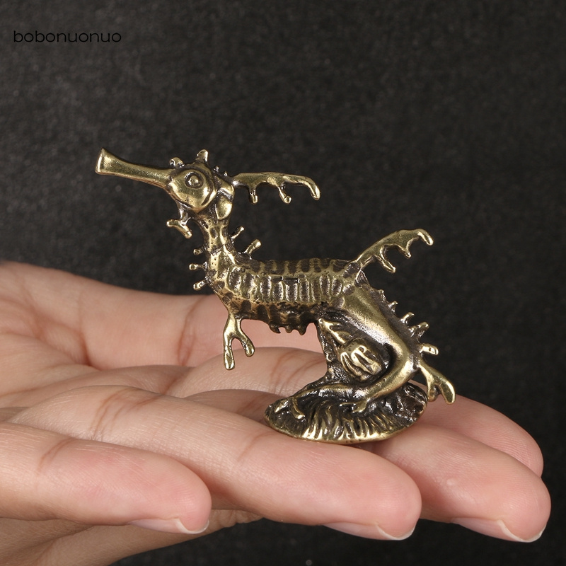 Outdoor Furniture Vintage - Vintage Brass Sea Animal Seahorse, Small