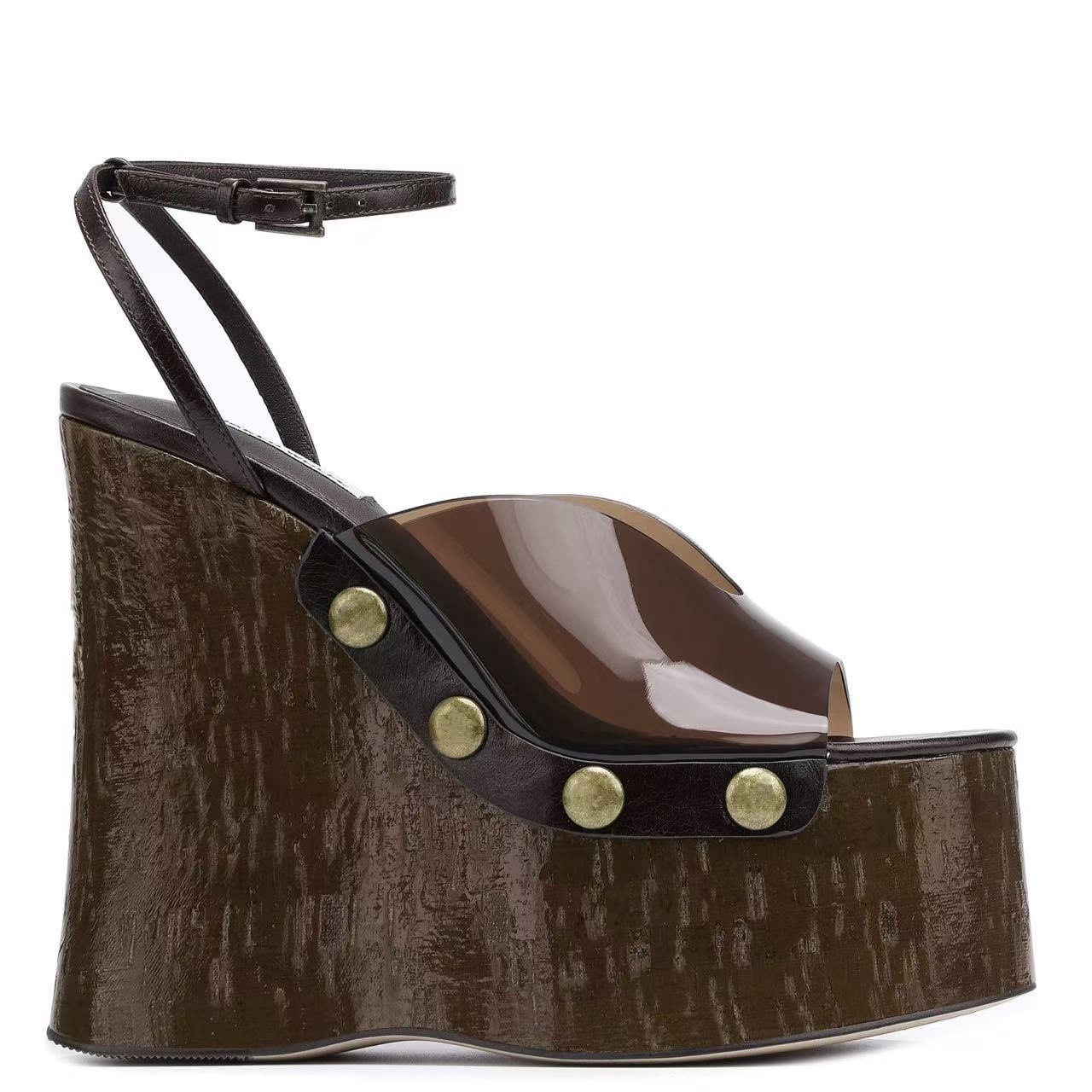 Outdoor Furniture Wooden - High-heeled 14 cm Thick-heeled Sandals for