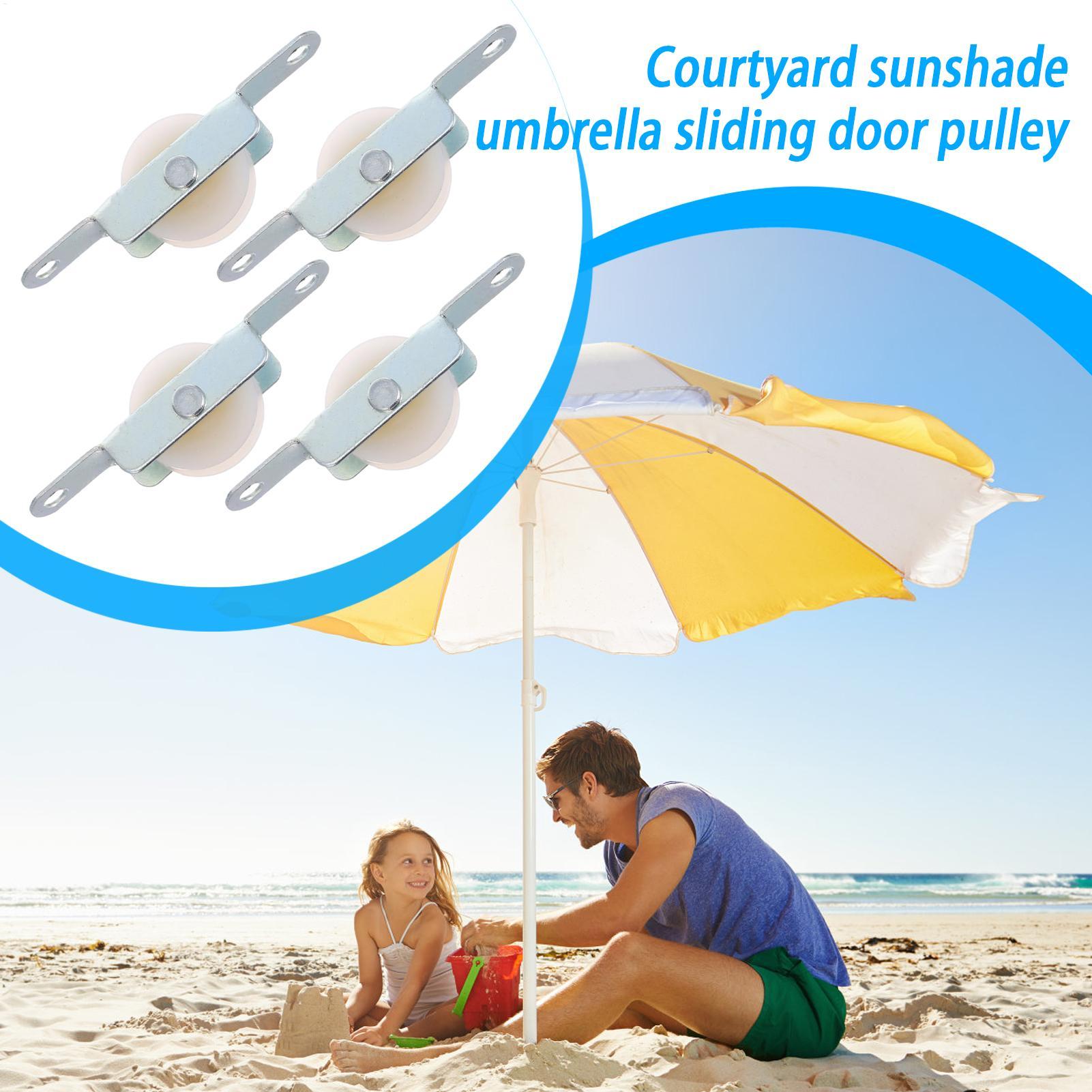 Outdoor Furniture Umbrella - 4pcs Patio Umbrella Rope Pulley Bracket