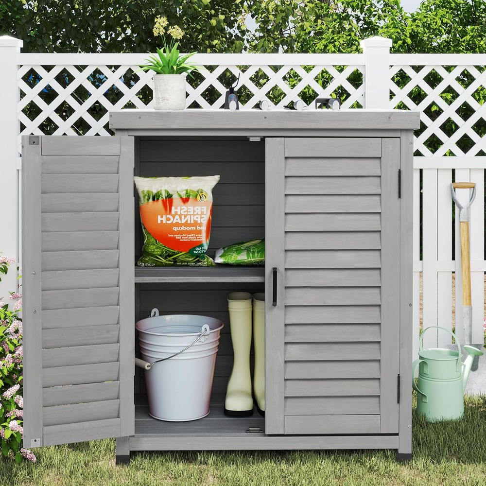 Outdoor Storage Cabinet & Pott - огляд і ціна Outdoor Furniture Wooden