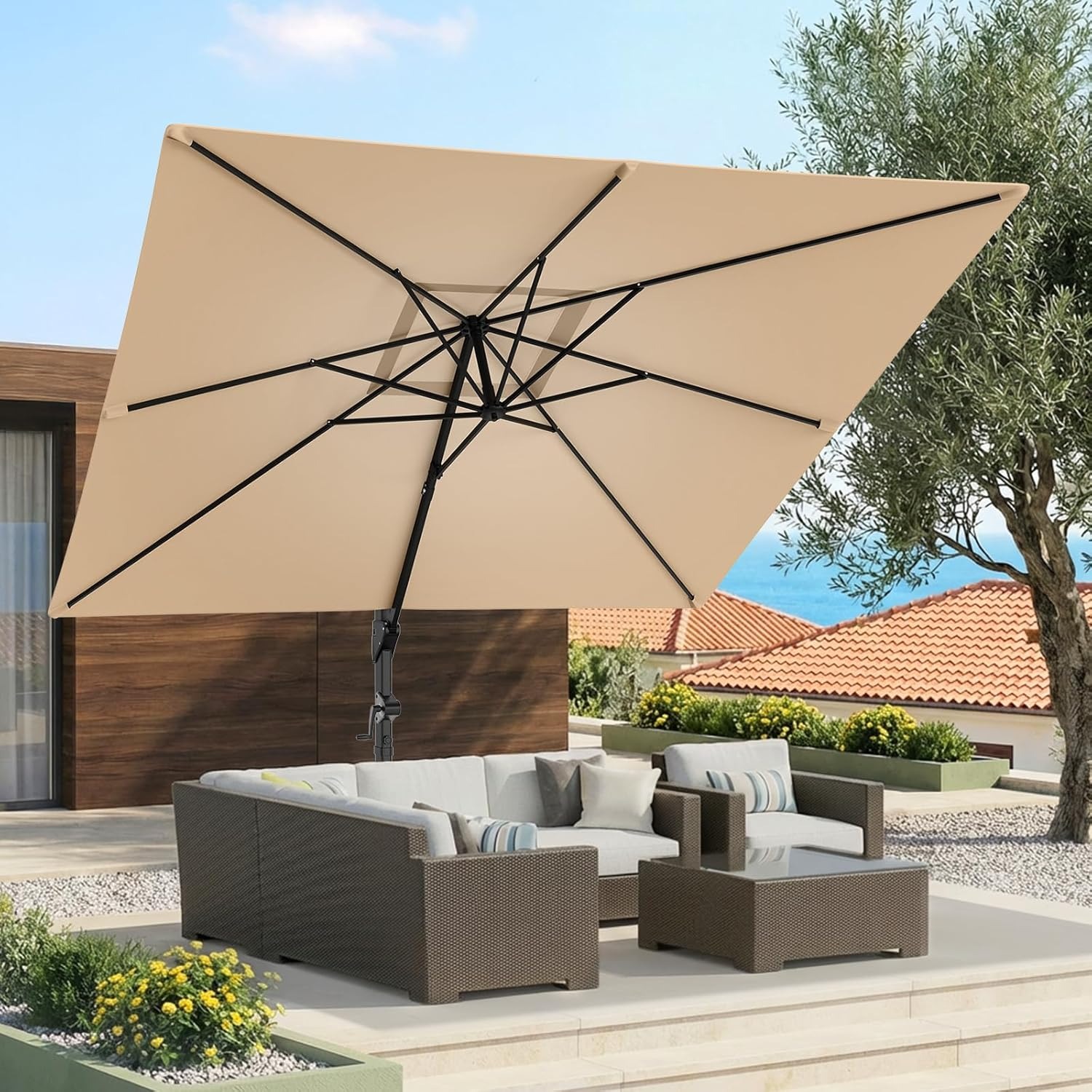 10x10 FT Cantilever Patio Umbr - огляд і ціна Outdoor Furniture Umbrella