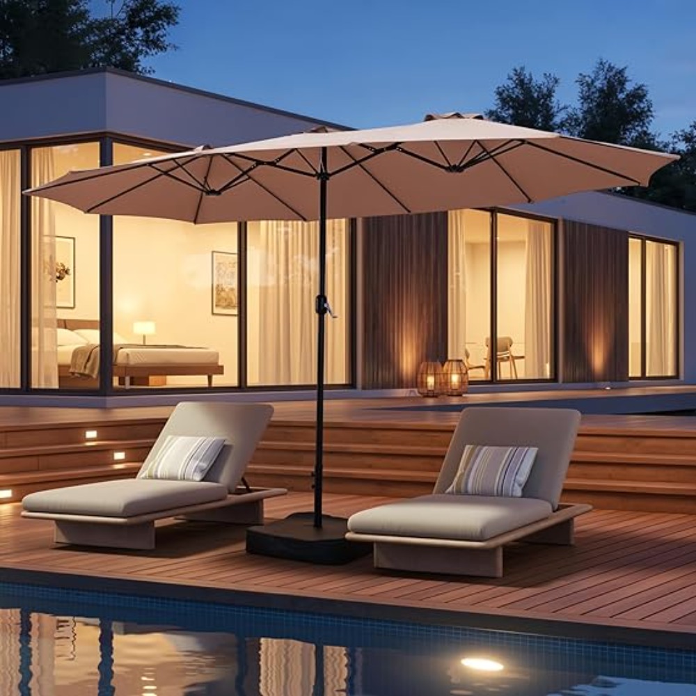 15ft Patio Umbrella with Base  - огляд і ціна Outdoor Furniture Umbrella