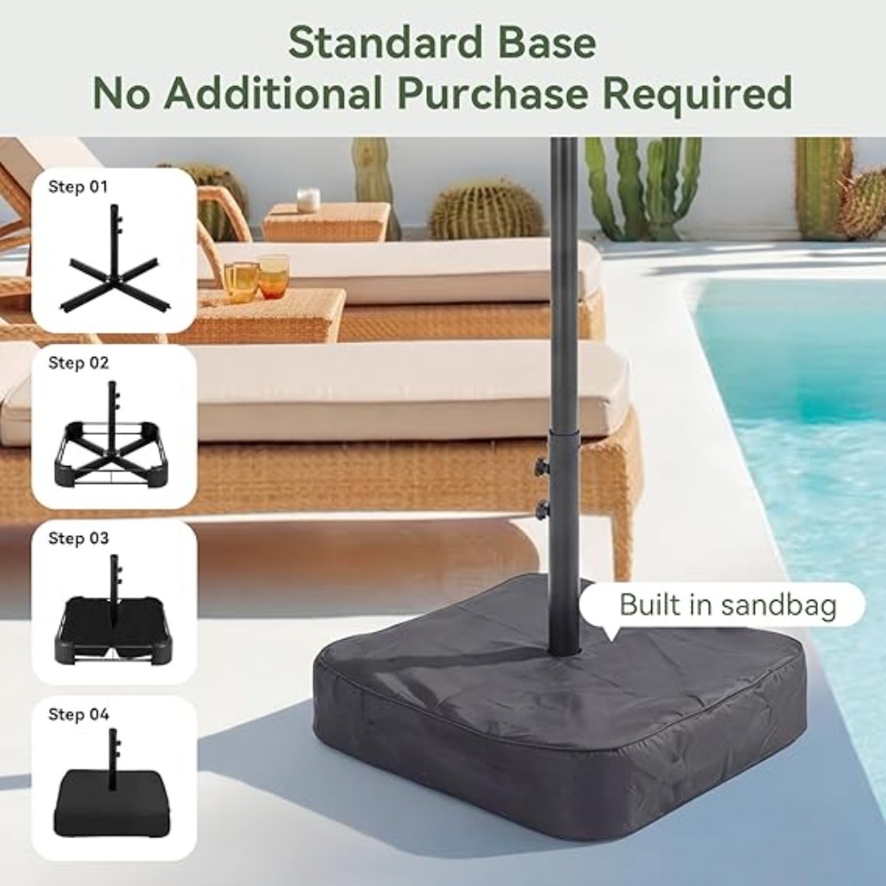15ft Patio Umbrella with Base  - огляд і ціна Outdoor Furniture Umbrella