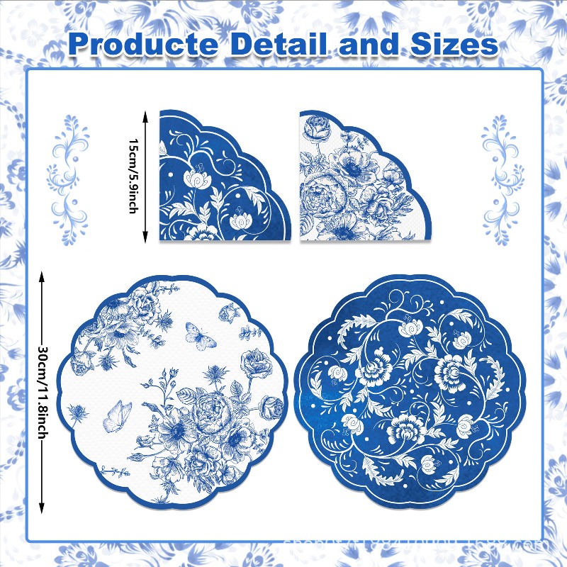 Vintage Blue Flowers Paper Nap - огляд і ціна Outdoor Furniture Vintage