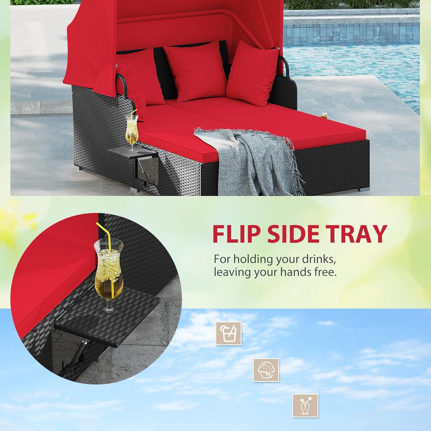 2 Person Rattan Outdoor Daybed - огляд і ціна Outdoor Daybed Furniture